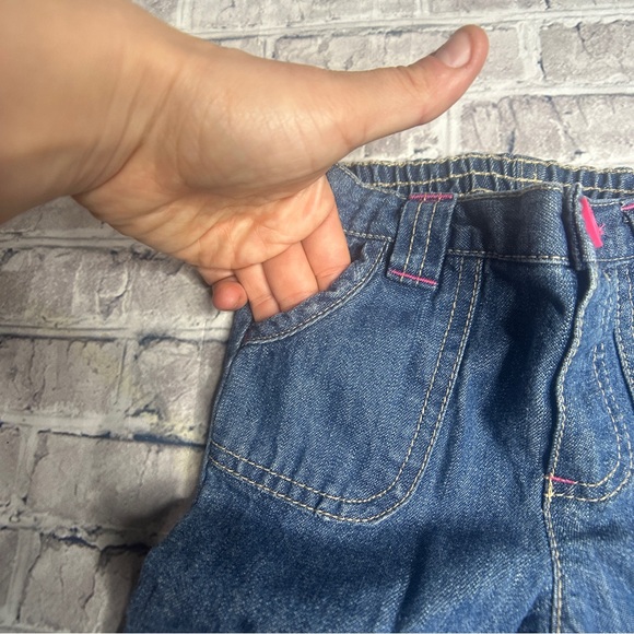 EUC Carter's Classic Blue Jeans with Pink Button Size 18 Months - Picture 6 of 13